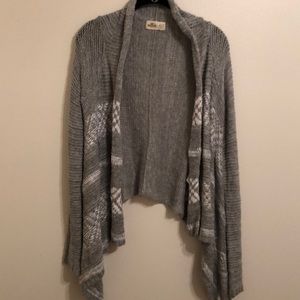 Xs/s grey ad white hollister cardigan